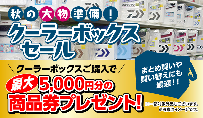 秋の大物準備!クーラーボックスセール